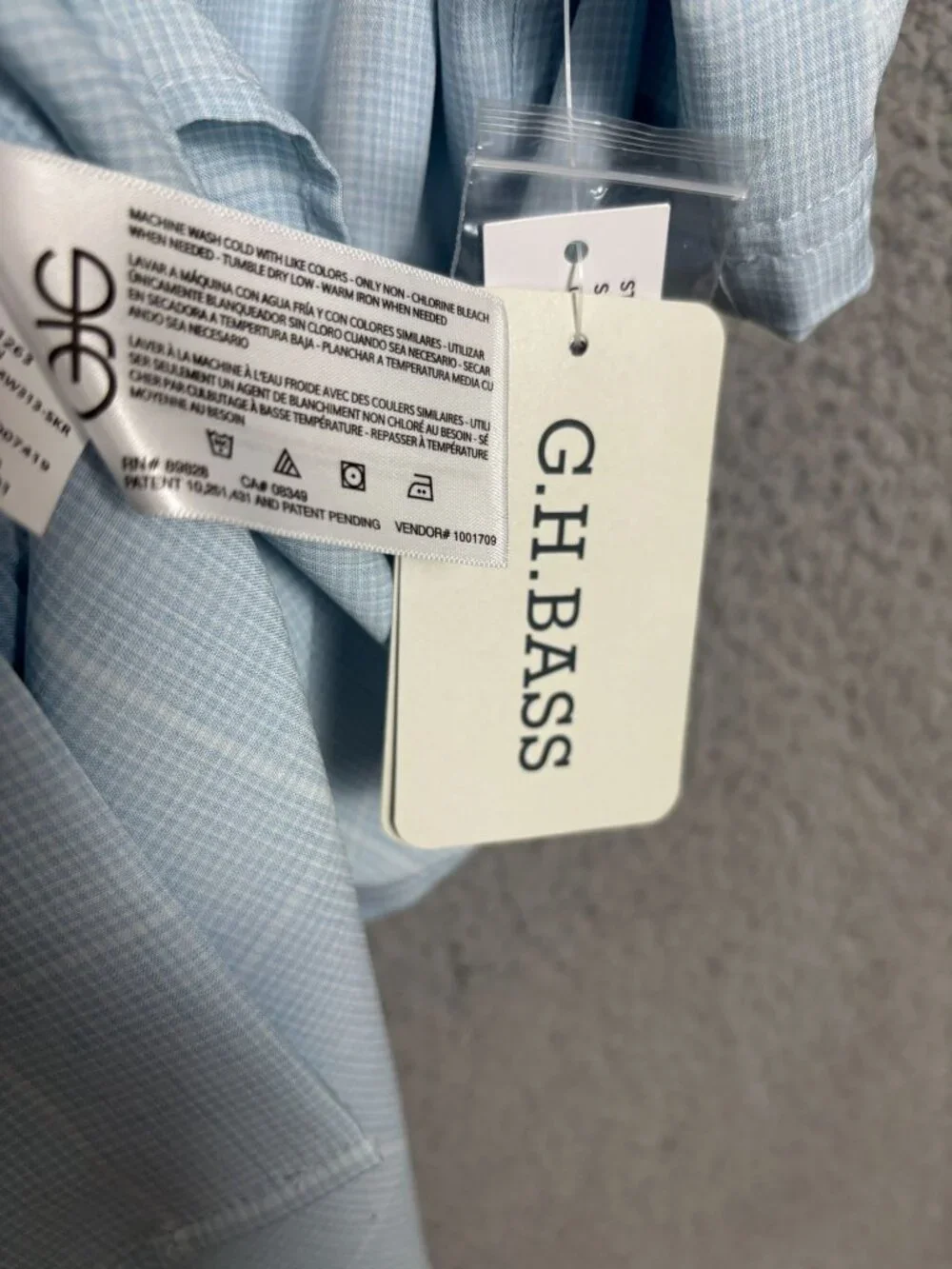 G.H. Bass Mens Light Blue Short-Sleeve Plaid Button-Up Shirt Size L New With Tag - Picture 6 of 8